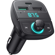 UGREEN 80910 Bluetooth Car Charger (5.0 PD QC3.0 USB Flash Drive TF) (Black) CD229 image
