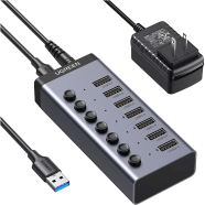 UGREEN 90307 USB-C to 7-Port USB-A 3.0 Hub DC 12V EU CM481 image