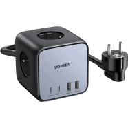 UGREEN 90906 65W 2C2A Smart Charging Magic Box CUBE-Black Metallic Paint-UK CD268 image