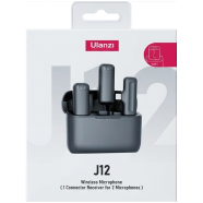 ULANZI J12 Lightning Jack Wireless Lavalier Microphone 2-in-1 Plug N Play Mic with Charging Case for Phone Video Recording Interview Youtubers Vloggers, 65ft Transmission Range image