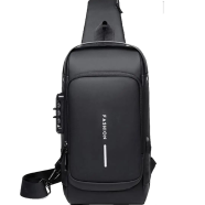 USB Charging Anti-Theft Chest Bag Multifunction Crossbody with Password Lock for Men image