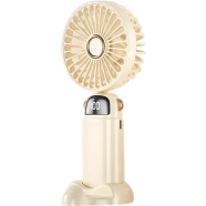 USB Handheld Mini Fan Foldable Portable Neck Hanging Fans 5 Speed USB Rechargeable Fan with Phone Stand and Display Screen image