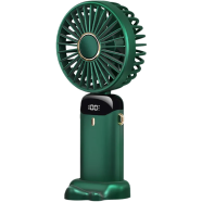 USB Handheld Mini Fan Foldable Portable Neck Hanging Fans 5 Speed USB Rechargeable Fan with Phone Stand and Display Screen image