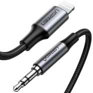 Ugreen Lightning to 3.5mm Aux Cable Aluminum Shell With Braided 1m (Black) image