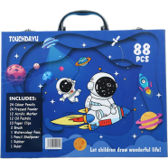 Unicorn Space Kids Art Set – Coloring, Drawing And Painting Crayons Acrylic Color Gift Set – 88 Pcs image