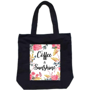 Unisex Top Handle Tote Canvas Bag With Zipper For Man And Women image