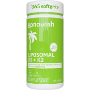 Upnourish Liposomal D3 and K2 MK-7 Organic Coconut Oil 365 softgels -526419717 image