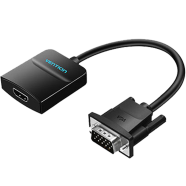 VENTION ACNBB VGA To HDMI Converter With Female Micro USB and Audio Port 0.15M Black image