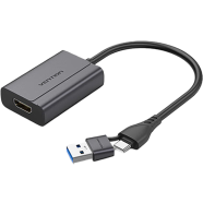 VENTION ACYHB USB-C Plus USB-A To HDMI Adapter 0.15M Gray Aluminum Alloy Type image