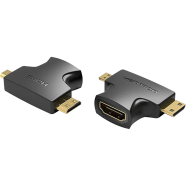 VENTION AGFB0 2 in 1 Mini HDMI and Micro HDMI Male To HDMI Female Adapter Black image