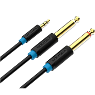 VENTION BACBI 3.5mm TRS Male to Dual 6.35mm Male Audio Cable 3M Black image