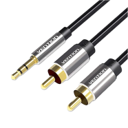 VENTION BCFBI 3.5mm Male to 2RCA Male Audio Cable 3M Black Metal Type image