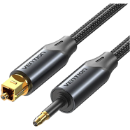 VENTION BKCBI Toslink to Mini Toslink Optical Audio Cable 3M Black Aluminum Alloy Type image
