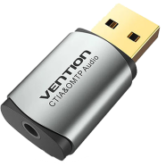 VENTION CDLH0 USB External Sound Card Gray Metal Type (OMTP-CTIA) image