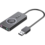 VENTION CDRBB USB 2.0 External Stereo Sound Adapter with Volume Control 0.15M Black ABS Type image