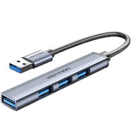 VENTION CKOHB USB 3.0 To USB 3.0/USB 2.0x3 Mini Hub 0.15M Gray Metal Type image