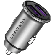 VENTION FFEH0 Two-Port USB (30/30) Car Charger Gray image