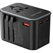 Vention FJDB0 3-Port USB 65W GaN Universal Travel Adapter image