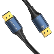 VENTION HCELI Cotton Braided DP Male To Male HD Cable 8K 3M Blue Aluminum Alloy Type image