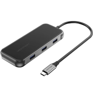 VENTION TFKHB USB-C To HDMI/VGA/USB 3.0x3/RJ45/PD Docking Station 0.15M Gray Mirrored Surface Type image