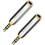 VENTION VAB-S02 2.5mm Male to 3.5mm Female Audio Adapter Silvery Metal Type image