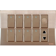VGTEC 8 Gang Switch with Fan Dimmer and 2 Pin Socket (Platinum Series) image