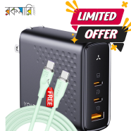 VOLTME REVO 140 Triple-Port PD 140W Wall Charger With GaN Tech Black (Buy 1 Get 1 Free Voltme PowerLink Moss C to C Cable Any Color) image