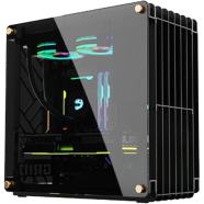 Value Top Mloong Series GRID Black Mid Tower Micro-ATX Gaming Desktop Casing image