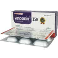 Vancomin 250 mg Capsule 6's Strip image