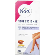 Veet Professional Ready To Use Almond Oil Full Body 20 Wax Strips image