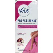 Veet Professional Ready To Use Half Body Wax Strips For Normal Skin 8 Strips image
