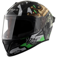 Vega Bolt Crown Men Black Neon Green Helmet image