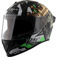 Vega Bolt Crown Men Black Neon Green Helmet image
