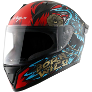 Vega Bolt Wild Dull Black Blue Helmet image