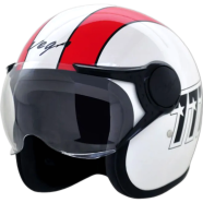Vega Jeet 777 Red and White Half Face Bike Helmet image