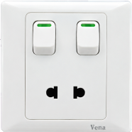 Vena 2 Pin socket with light switch (SL series) image