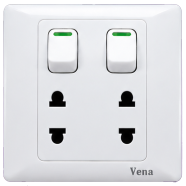 Vena Double 2 Pin socket with switch (SL series) image