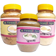 VesojE Agro Ginger Powder -100gm and Jostimodu Powder-100gm With Tulsi powder -100g(Buy 2 Get 1 FREE) image
