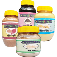 VesojE Agro Rose Petals Powder100gm, Activated Charcol-100 gm and Multani Mati Powder- 200 gm With Sandalwood Powder -50gm (Buy 3 Get 1 FREE) image
