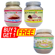 VesojE Agro Shatamul Powder - 150gm And Ashwagandha Powder - 150gm With Shaptovut Powder - 150gm (Buy 2 Get 1) Free image