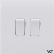 VGTEC 2 Gang 1 way switch (Classic series) image