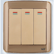 VGTEC 3 Gang 1 Way Switch (Golden Series) image