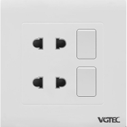 Vgtec Double 2 pin socket with switch (Cute series) image
