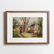 Village House Watercolor - (27X20)inches image