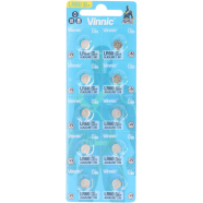 Vinnic Alkaline Button Cell AG1 / L621F 1.5V – 10 Count Batteries image