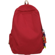 Vintage Style Backpack Simple Large Capacity Backpack - Red image
