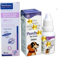 Virbac Epiotic Ear Cleanser 50ml plus Intas Pomisol Ear Drop For Dogs and Cats 15ml (Combo) image