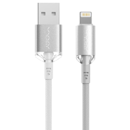 Vyvylabs Crystal Series Fast Charging Data Cable USB to iP 2.4A 1M White ( VCSUL-01) image