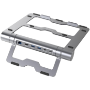 Vyvylabs Wisdom Series Laptop Stand 6-in-1 Multifunctional HUB Docking Station Gray- (VHW06-GY) image