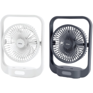 WEIDASI Elima EMWD220 Rechargeable USB Fan with LED Light 2400mAh Battery Portable Table Fan with 3 Speed Control image